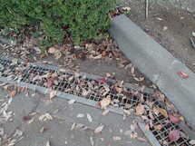 【再送】側溝に枯葉が溜まり大雨時に冠水します